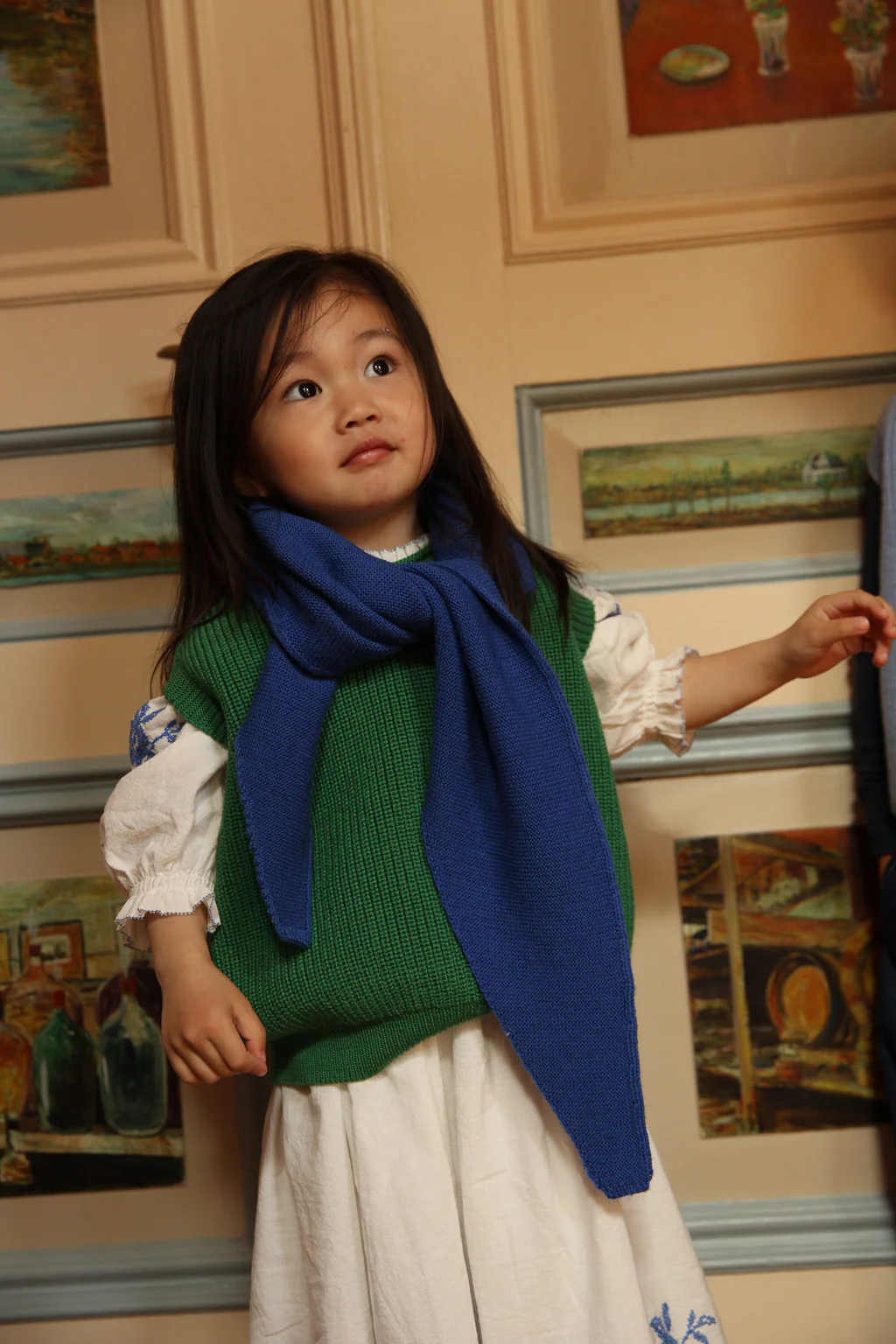 Hvid josephina triangle scarf - cobalt blue