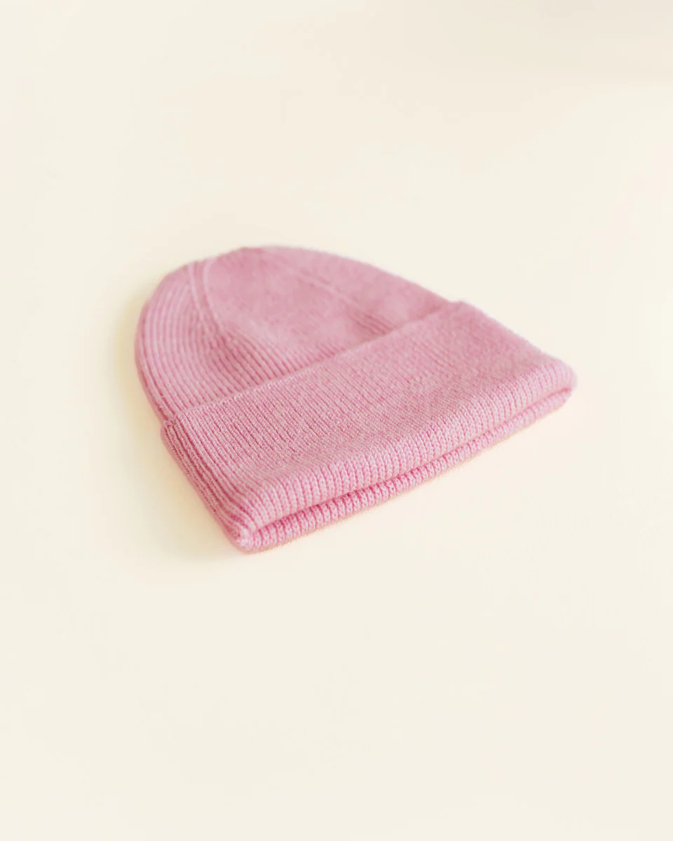 Hvid fonzie beanie newborn - cotton candy - Afbeelding 3