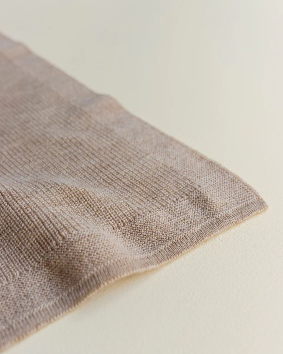 Hvid felix blanket - sand - Afbeelding 2