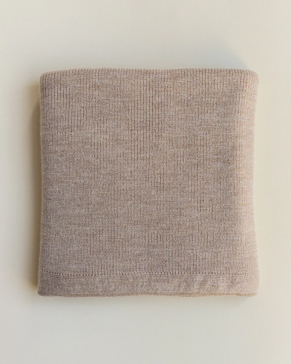 Hvid felix blanket - sand