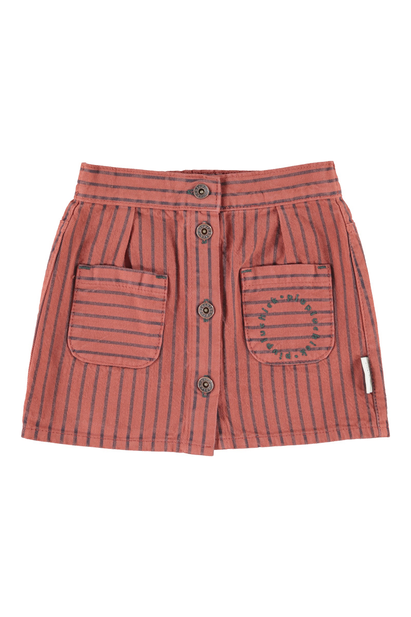 Piupiuchick short skirt - bordeaux with black stripes