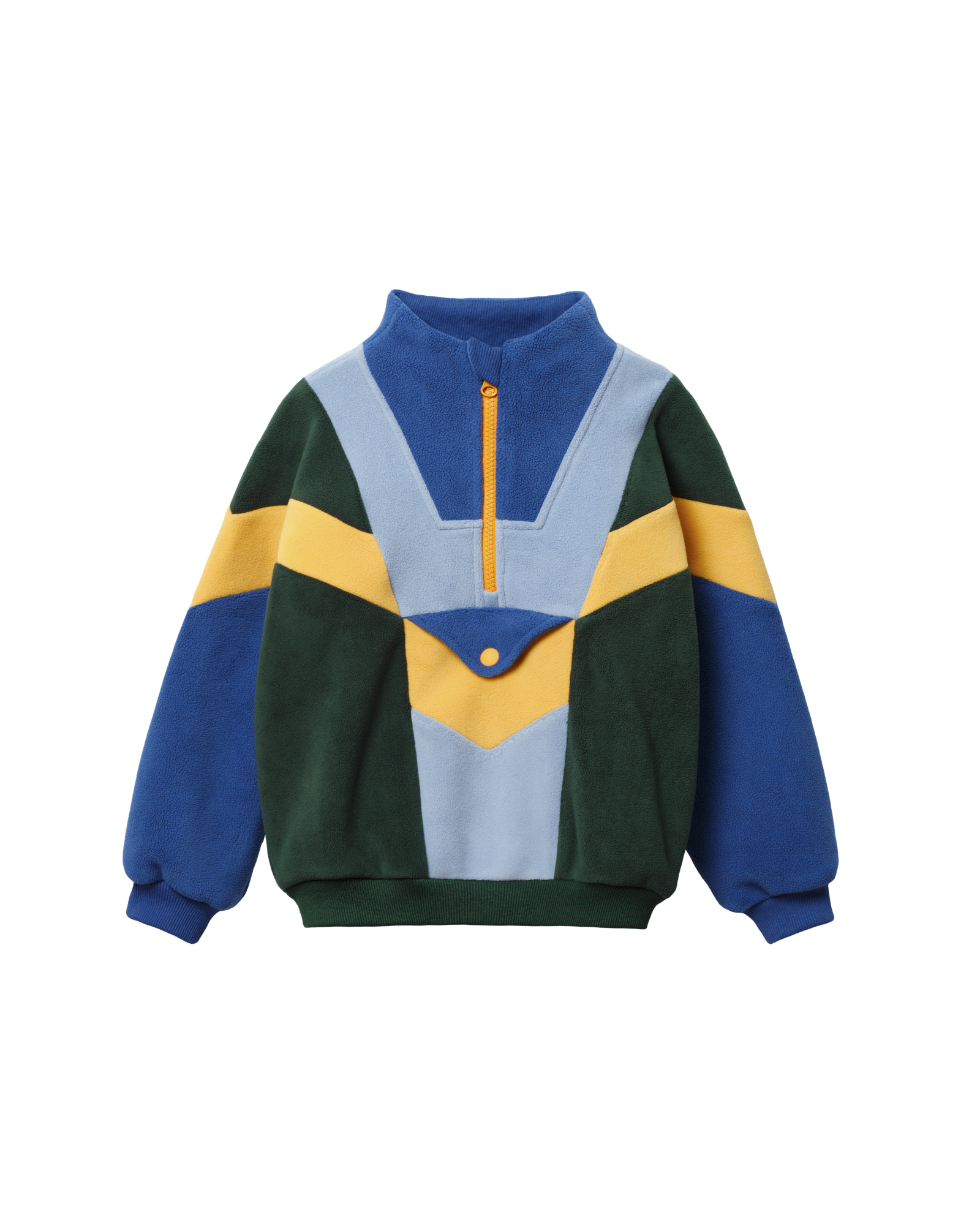 Goldie + Ace half zip polar fleece - blue color block