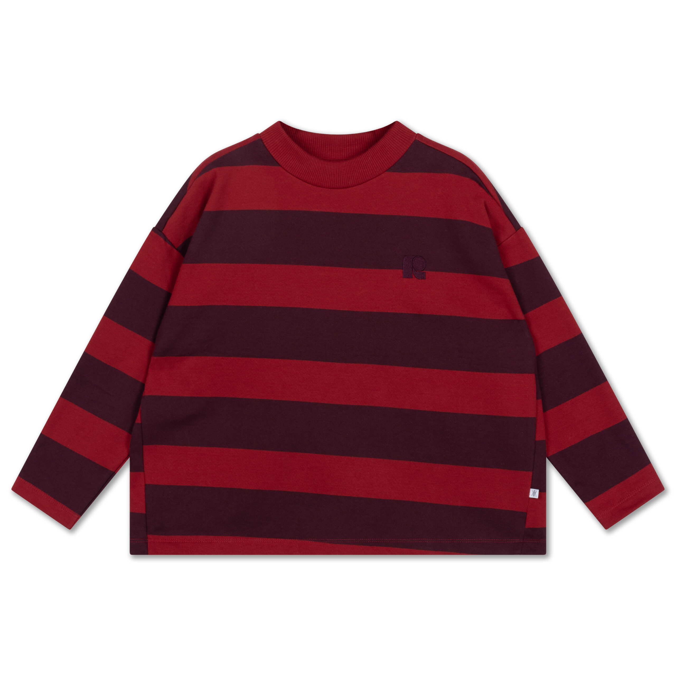Repose AMS boxy sweater - rusty mulberry block stripe - Afbeelding 2