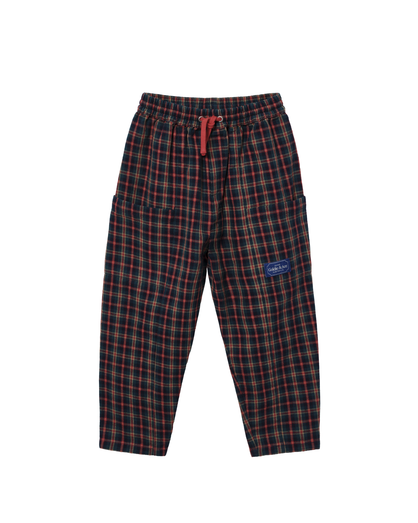 Goldie + Ace kit pocket pants - navy plaid