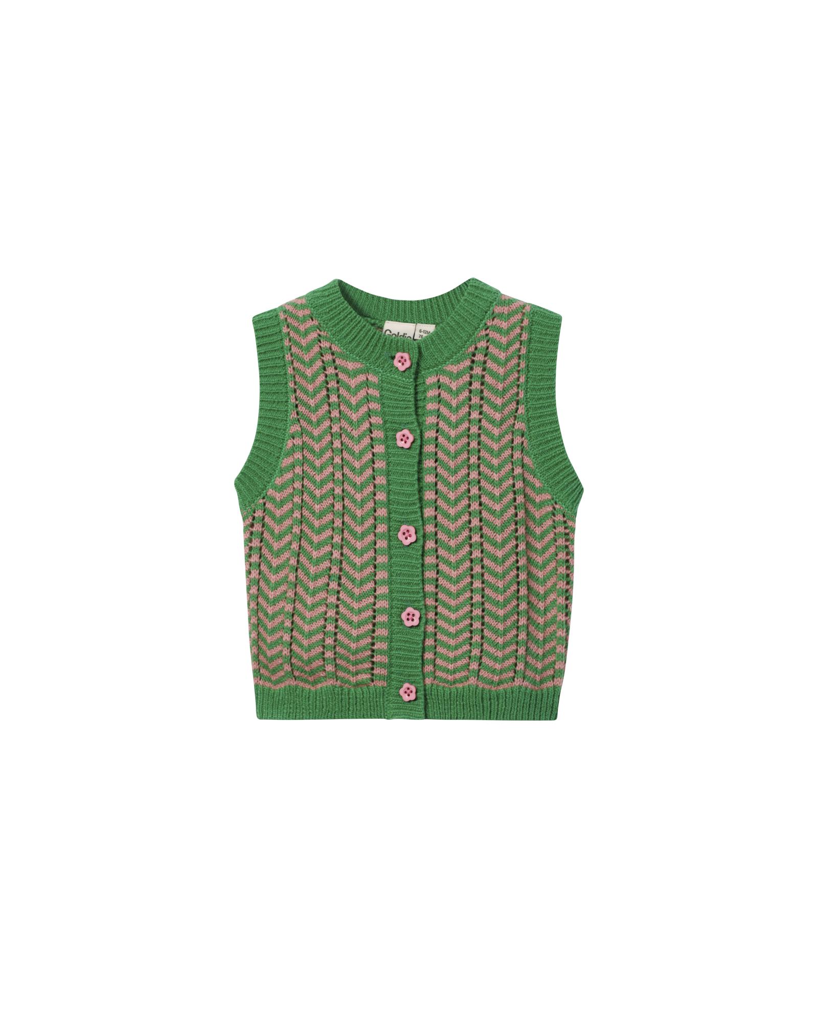 Goldie + Ace button up knit vest - sweet heart