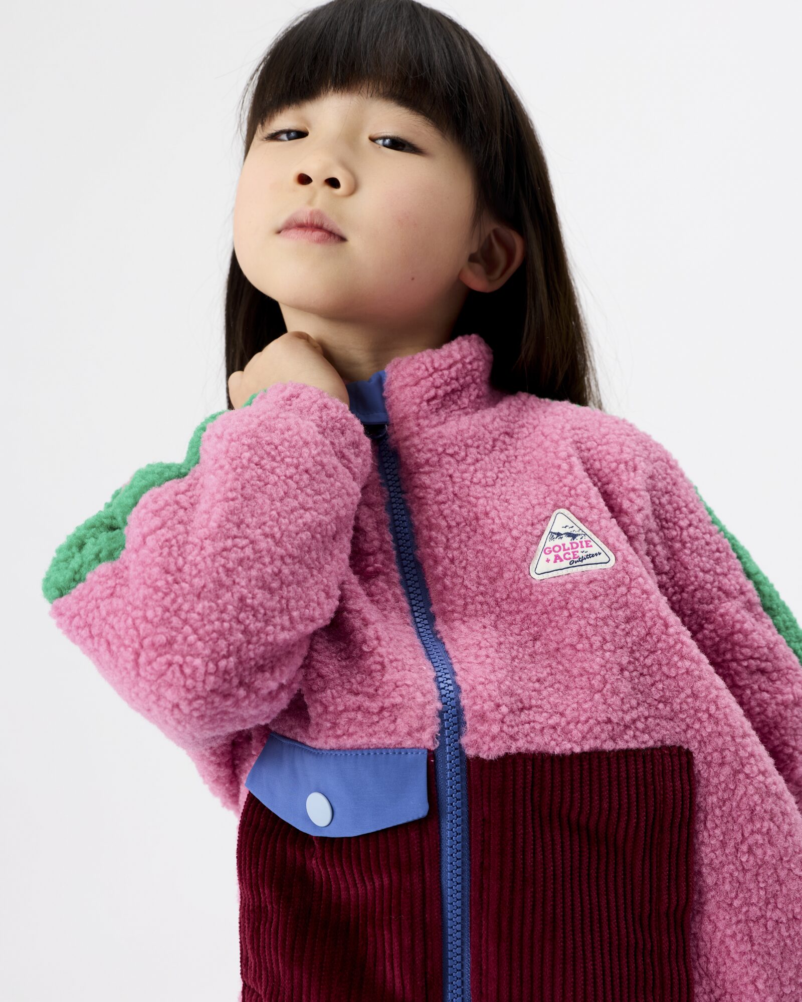 Goldie + Ace retro teddy jacket - pink