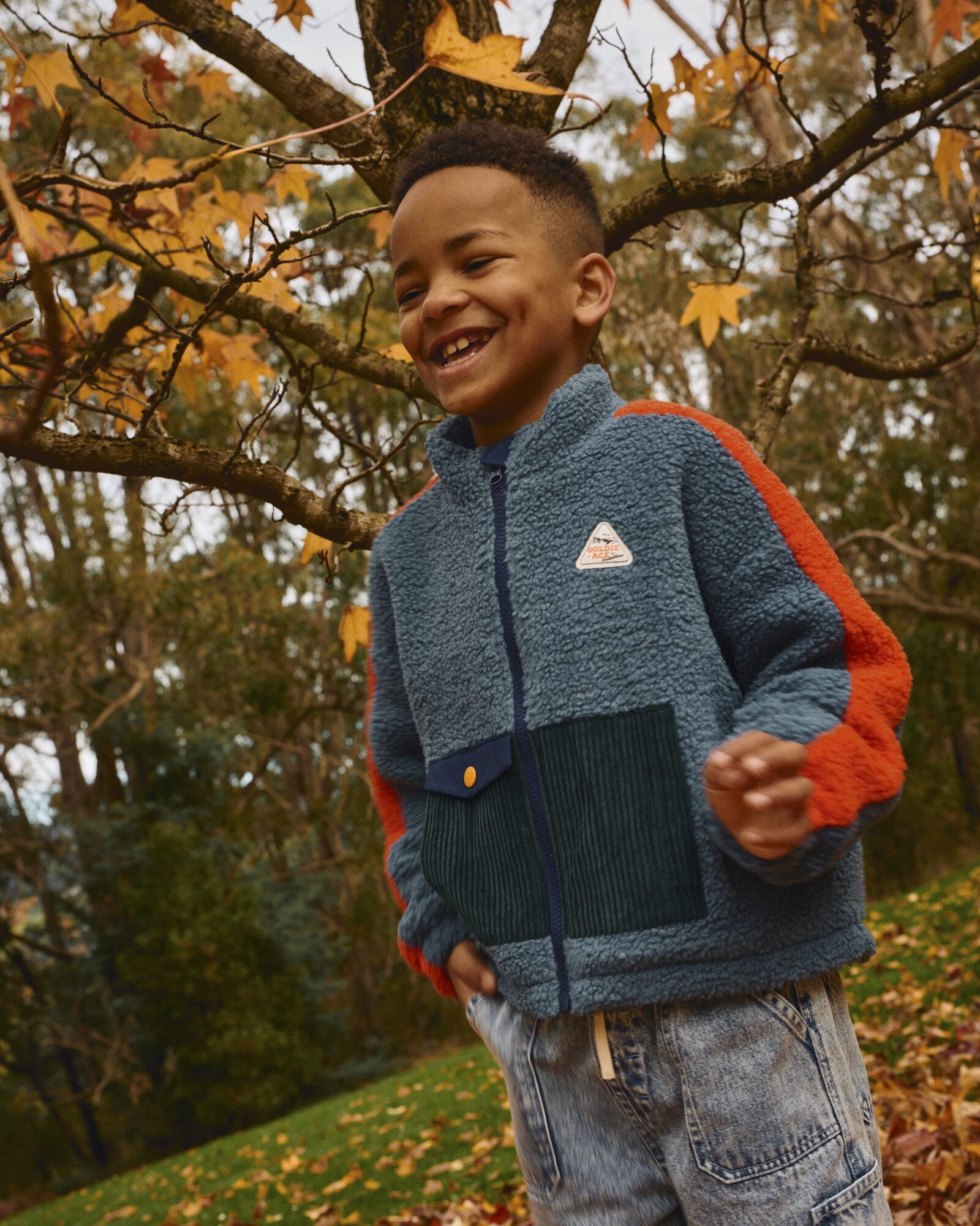 Goldie + Ace retro teddy jacket - blue