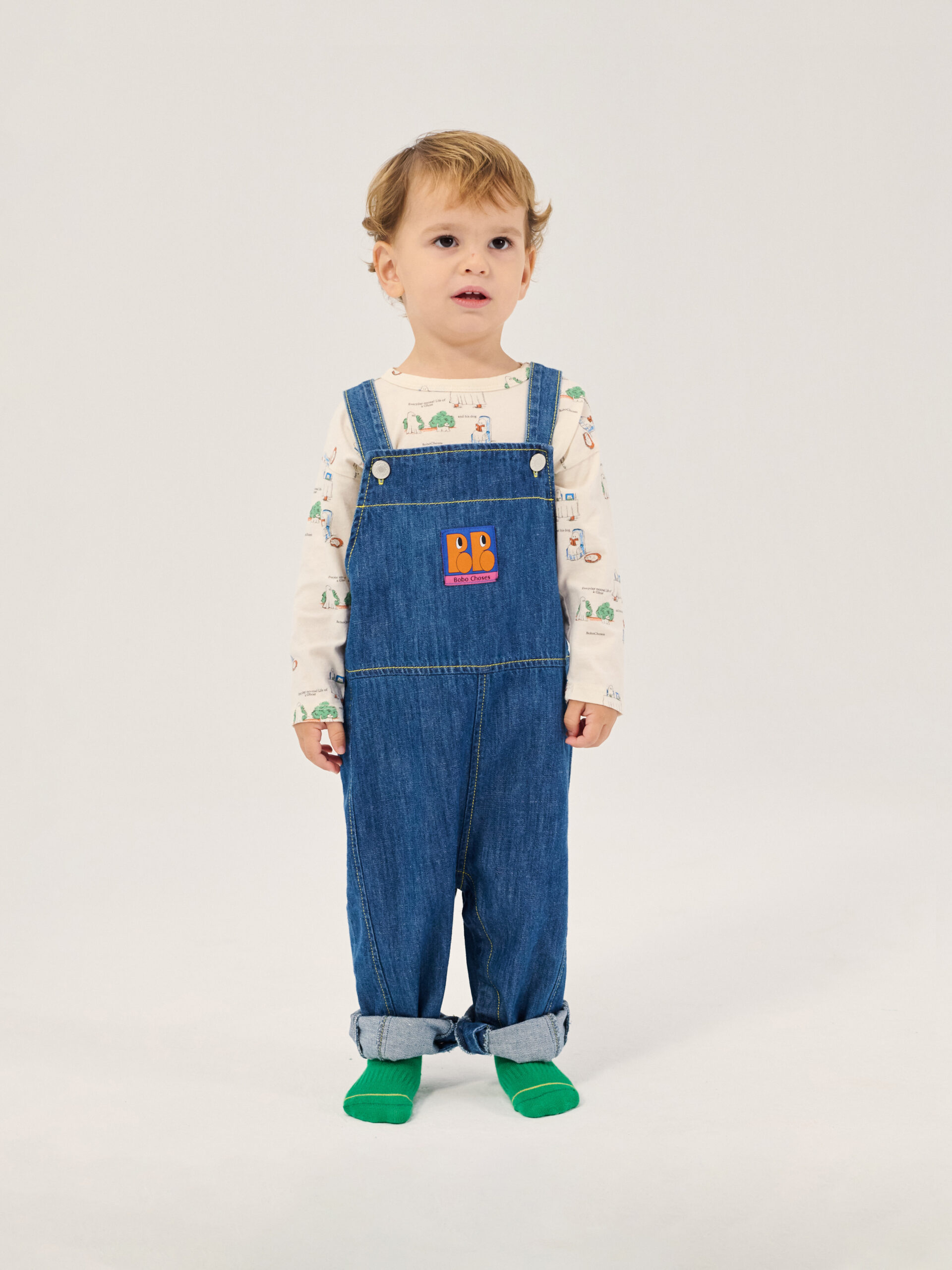 Bobo Choses baby denim overall - Booo bo choses tag