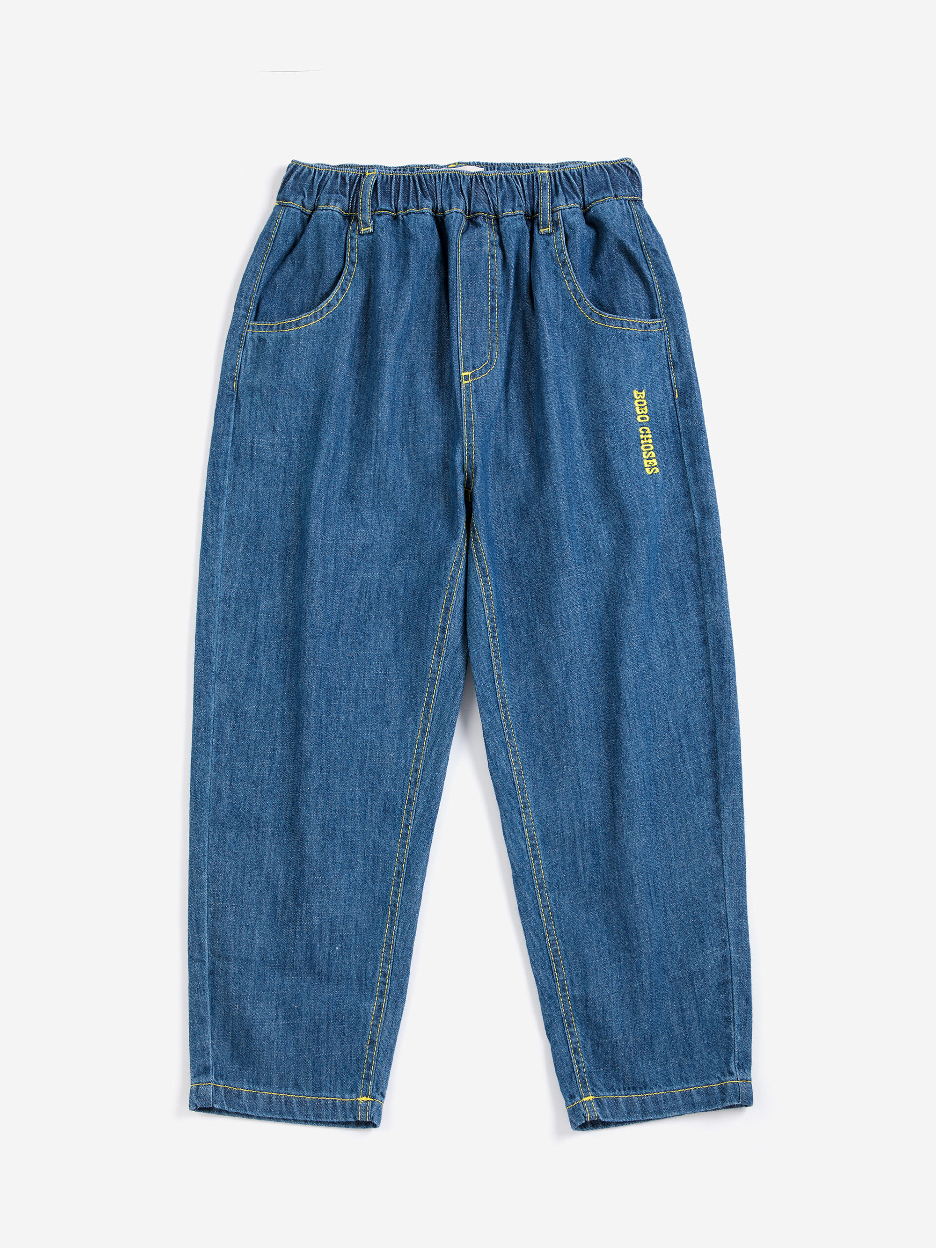 Bobo Choses denim pants - taxi saurus tag