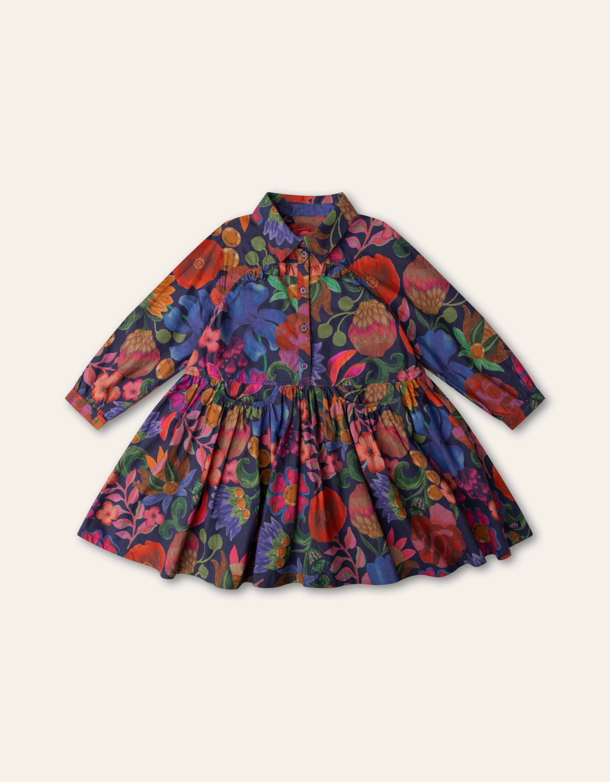 Oilily djuliette dress belle botanique - peacoat - Afbeelding 2