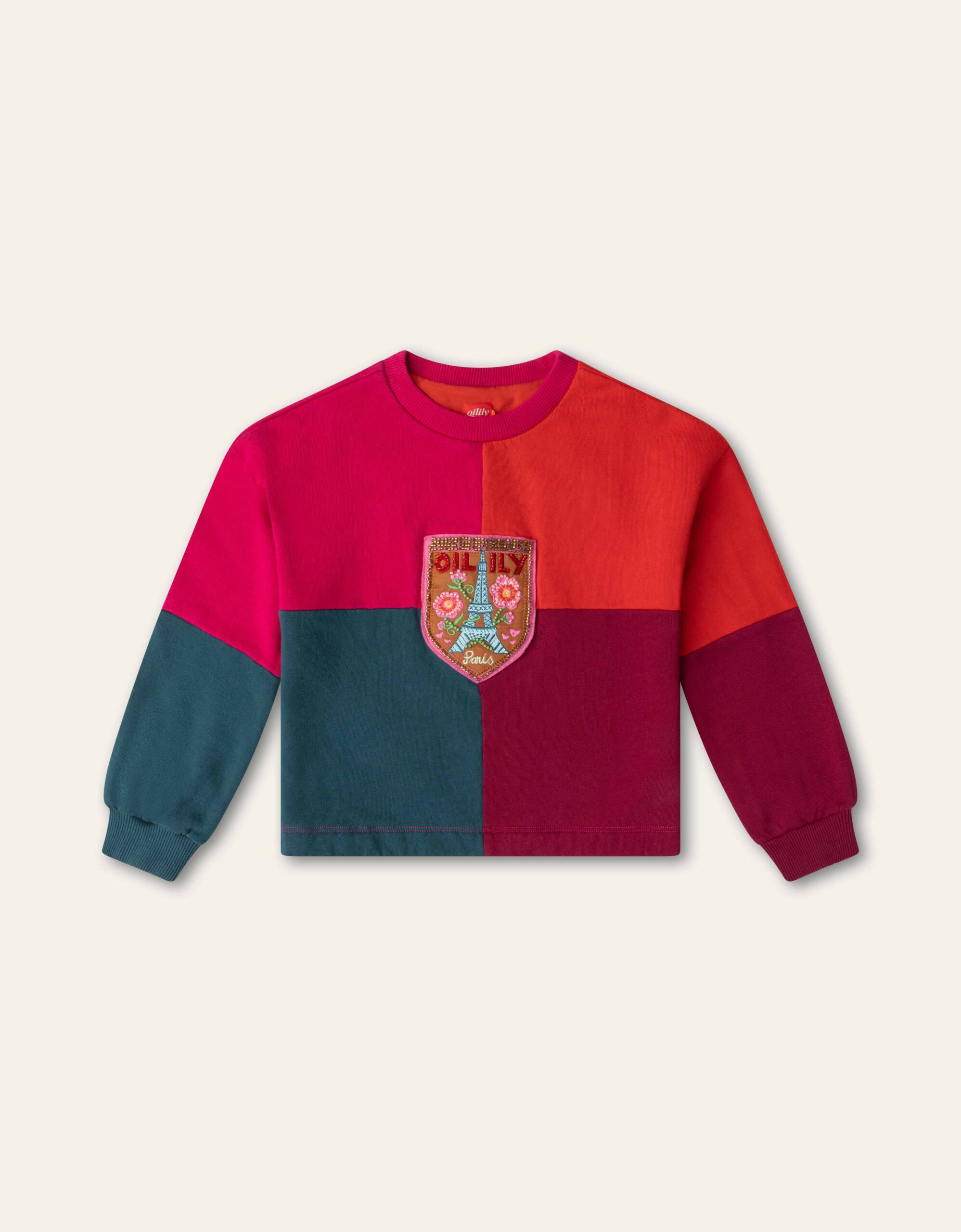 Oilily harris sweater colour block - bougainville - Afbeelding 2