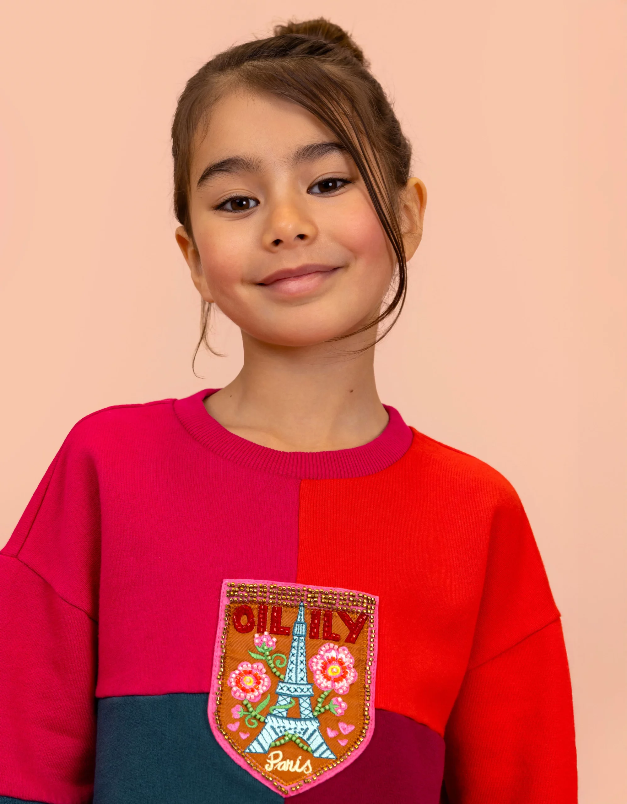 Oilily harris sweater colour block - bougainville