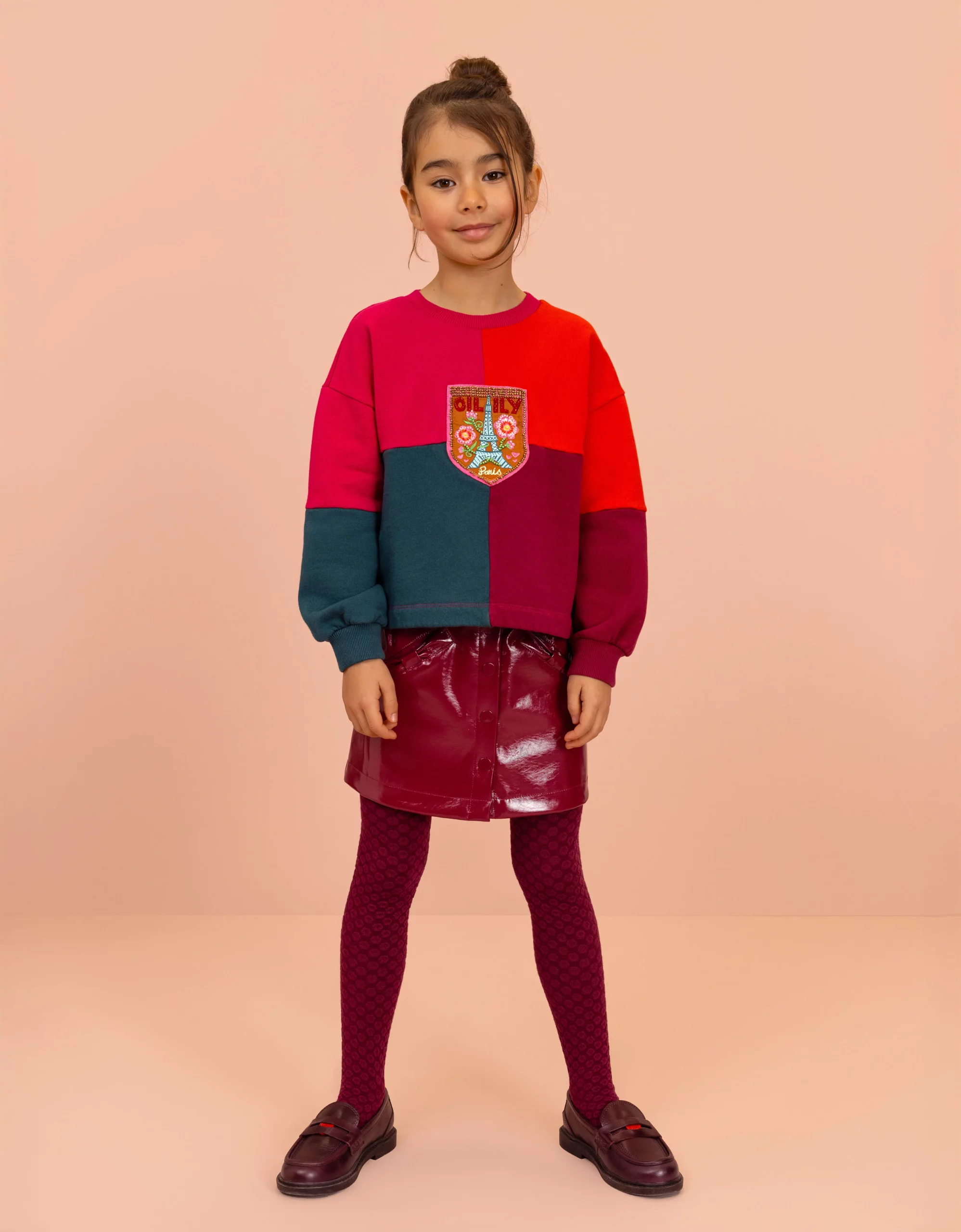 Oilily harris sweater colour block - bougainville - Afbeelding 3