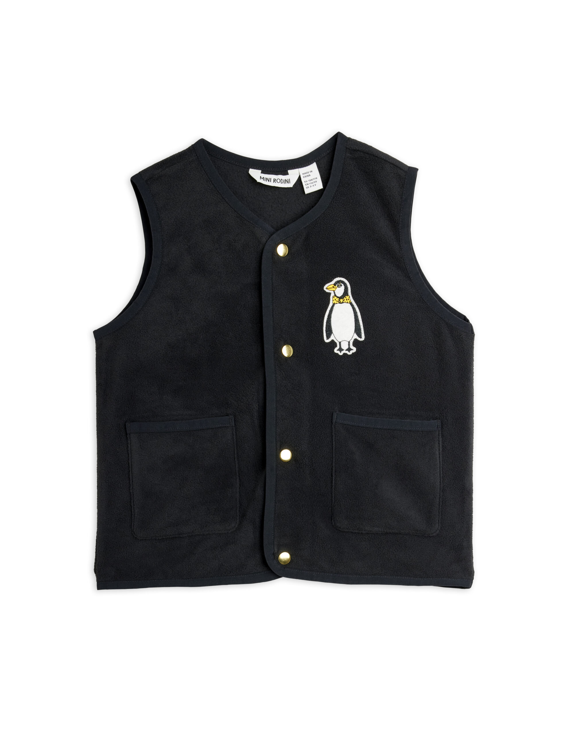 Mini Rodini microfleece vest - penguin patch - Afbeelding 2