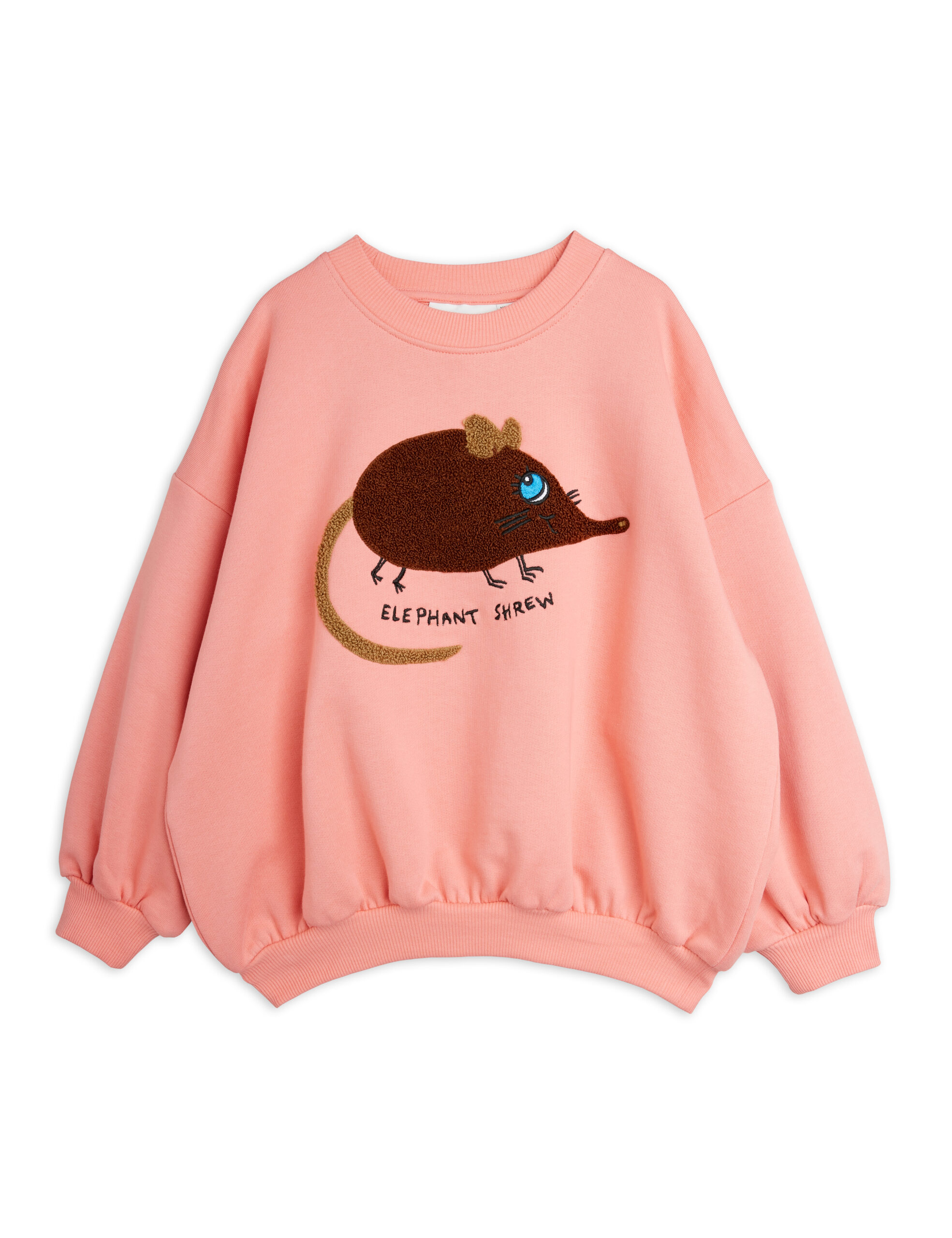 Mini Rodini chenille sweatshirt - elephant shrew pink