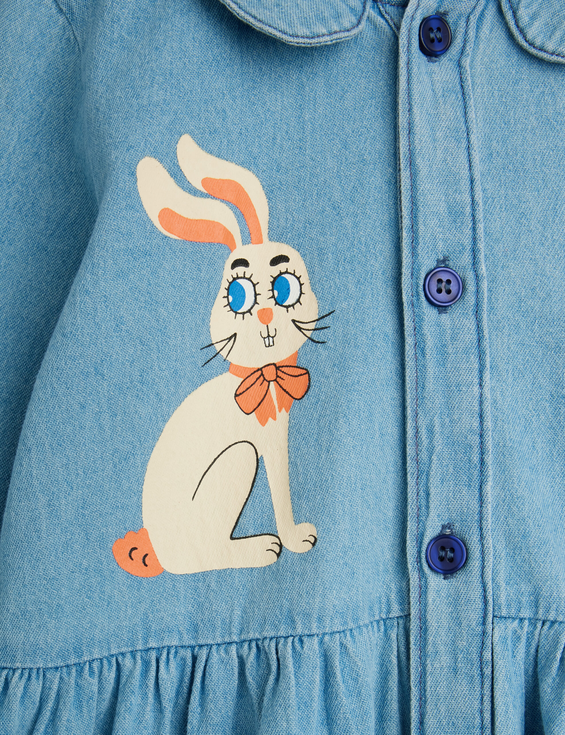 Mini Rodini denim woven dress - rabbit - Afbeelding 4