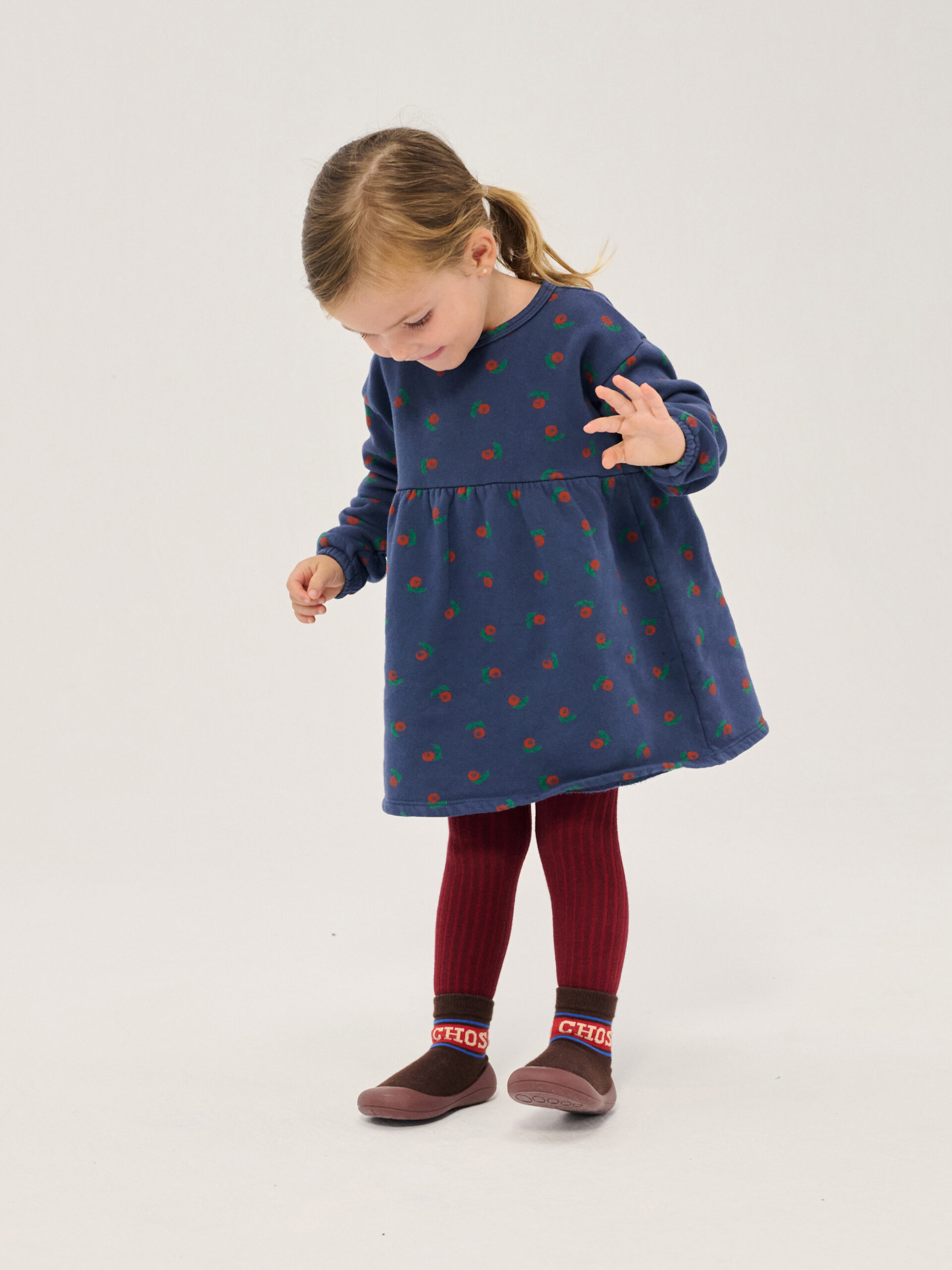 Bobo Choses baby fleece dress - stamp bloom all over