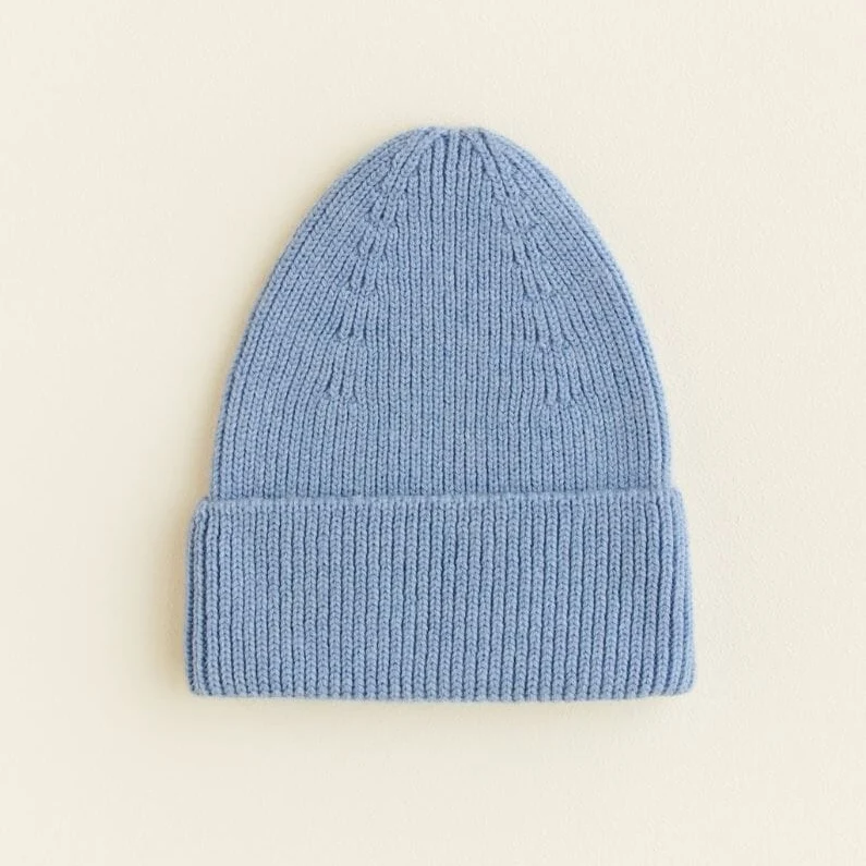 Hvid fonzie beanie kids - light blue