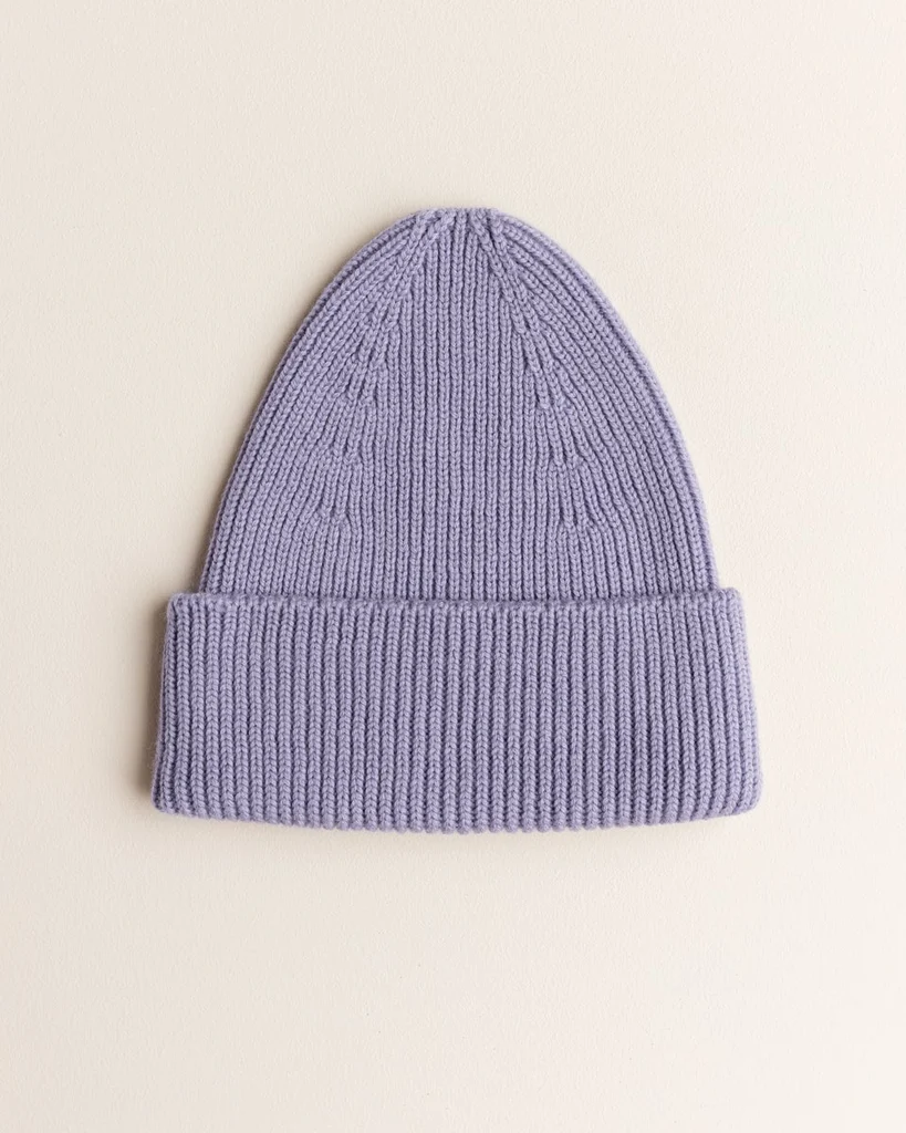Hvid fonzie beanie kids - lilac