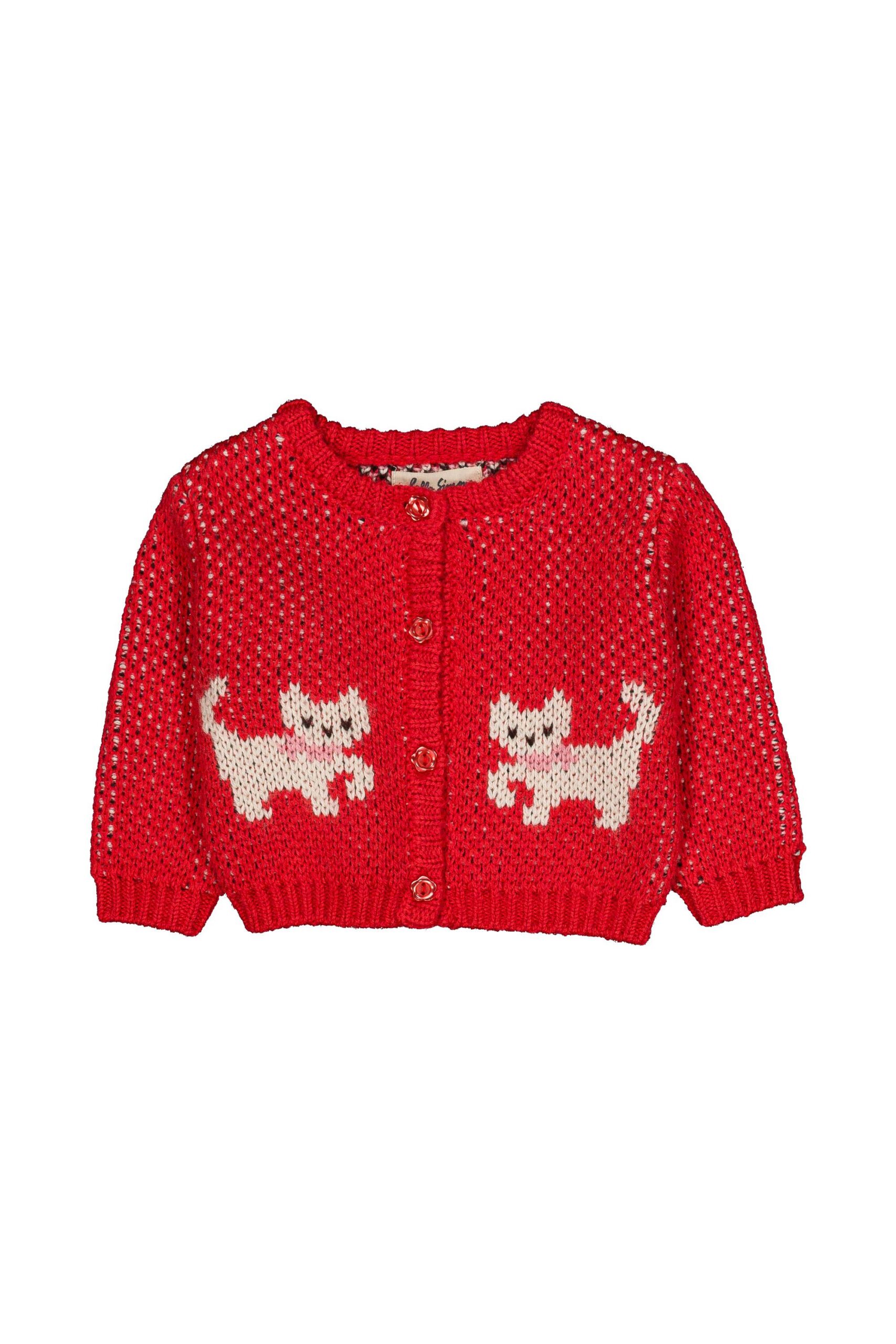 Hello Simone jeannette baby cardigan - kitty cherry