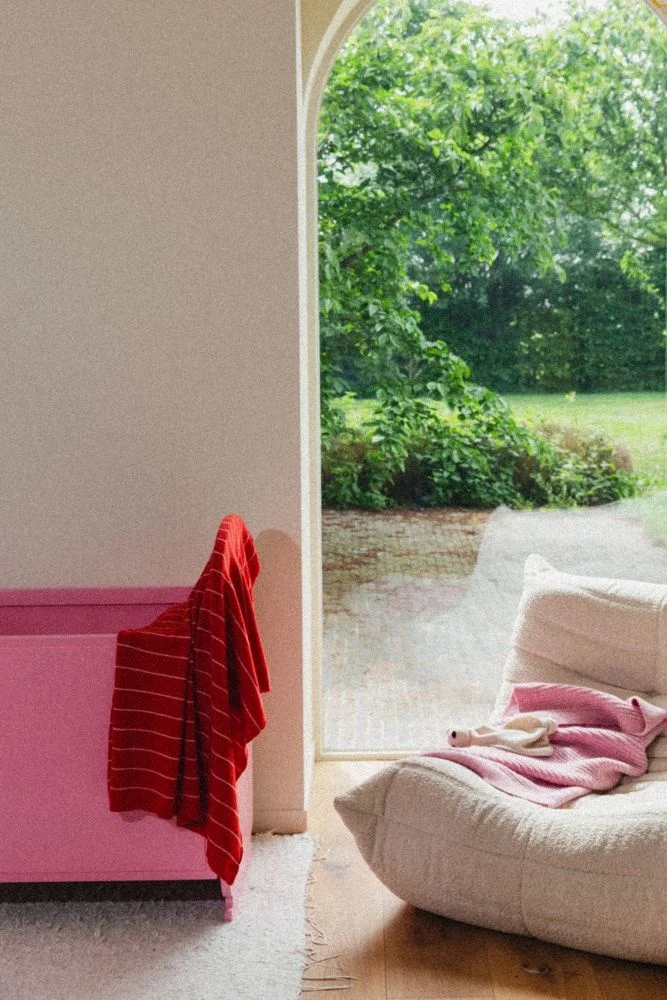 Hvid harry blanket - red/cotton candy - Afbeelding 3