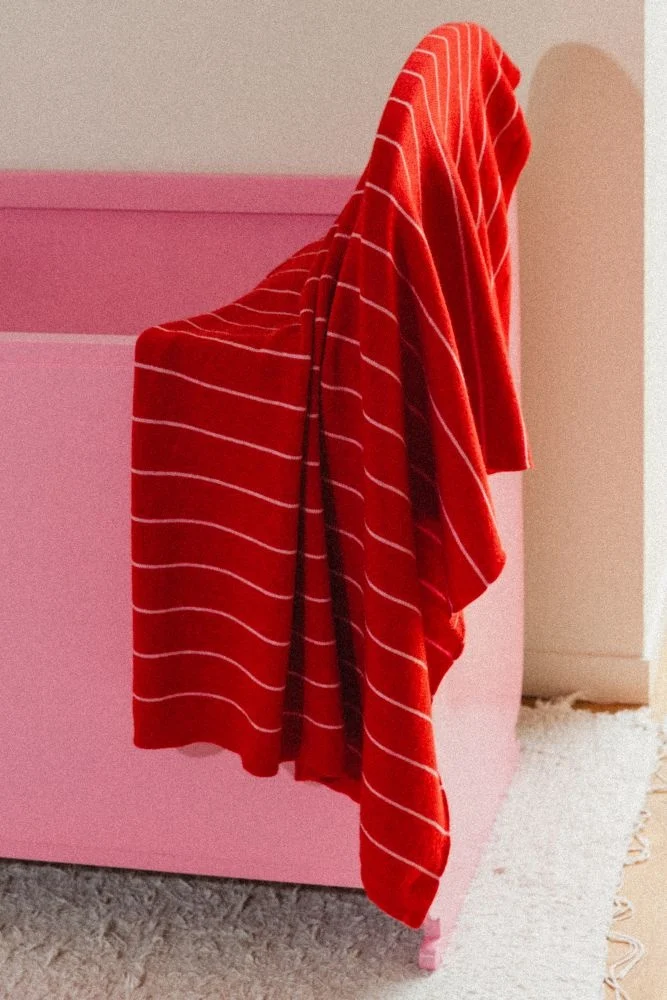 Hvid harry blanket - red/cotton candy - Afbeelding 2