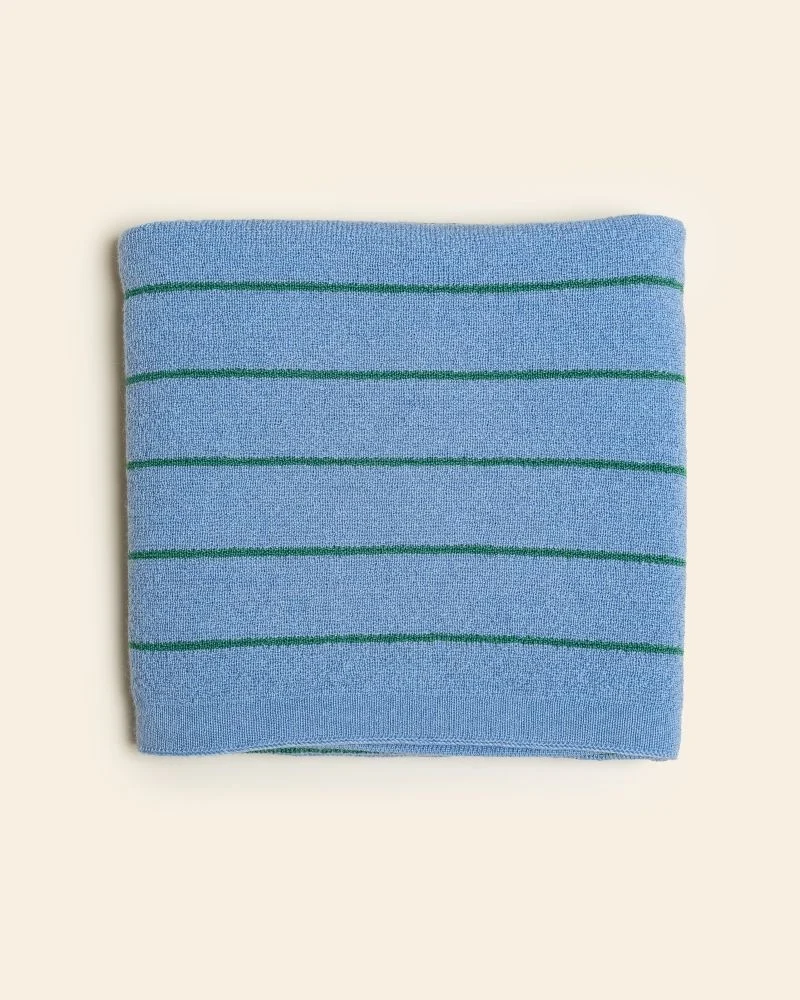 Hvid harry blanket - light blue/grass