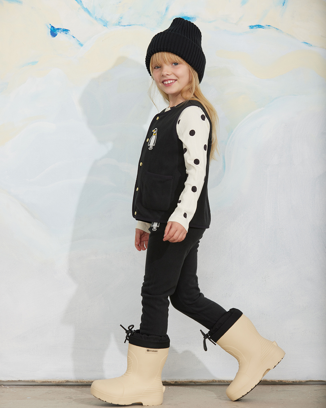 Mini Rodini microfleece vest - penguin patch - Afbeelding 6