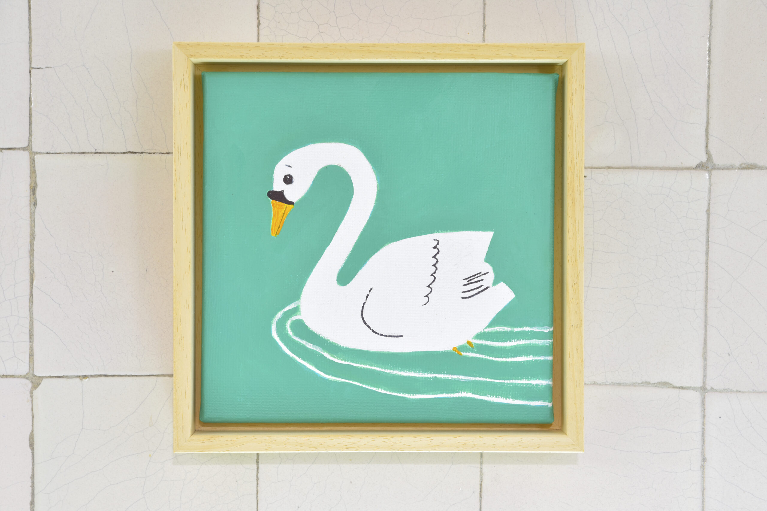 Milja Praagman schilderij - zwaan